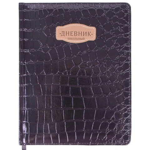 Дневник 1-11 класс 48 л., кожзам (твердая с поролоном), нашивка, BRAUBERG