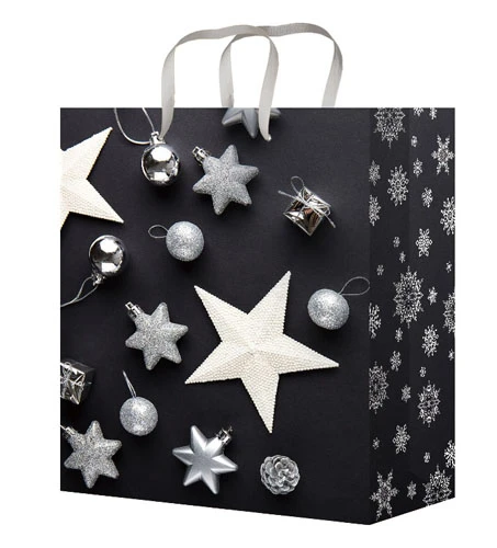 Пакет подарочный с глянцевой ламинацией 22x31x10 см (ML) Ёлочные игрушки, 157 г