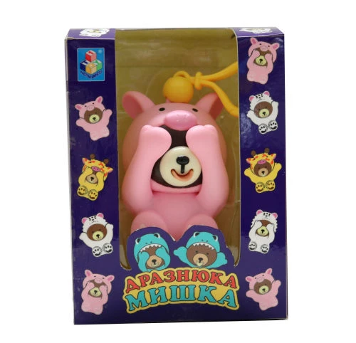 1TOY Мишка-дразнюка, показывающий язык и опускающий лапы 6х10 см., костюм