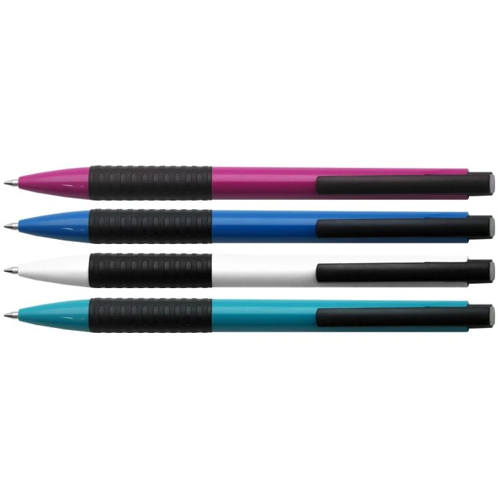Ручка автоматическая син. "Darvish" корпус цветной с серым резиновым
