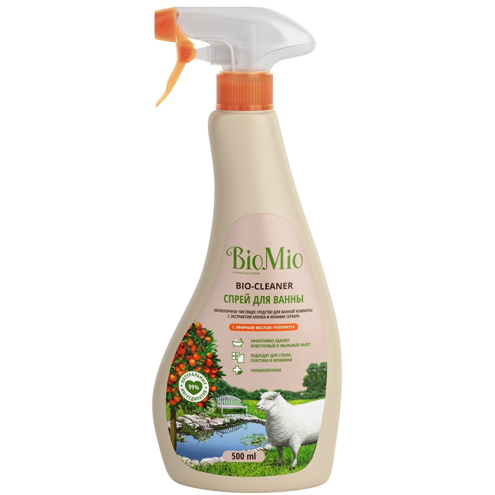 БиоМио BIO-BATHROOM CLEANER средство для ванной комнаты. Грейпфрут. 500 мл *1/10