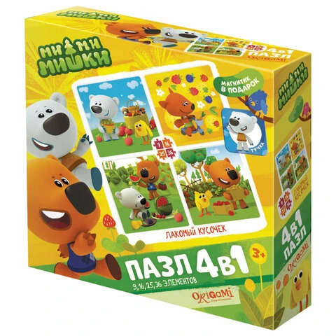 Пазл МиМиМишки "Лакомый кусочек", 4 в 1, 9-16-25-36 элементов, Пазл МиМиМишки "Лакомый кусочек", 4 в 1, 9-16-25-36 элементов,