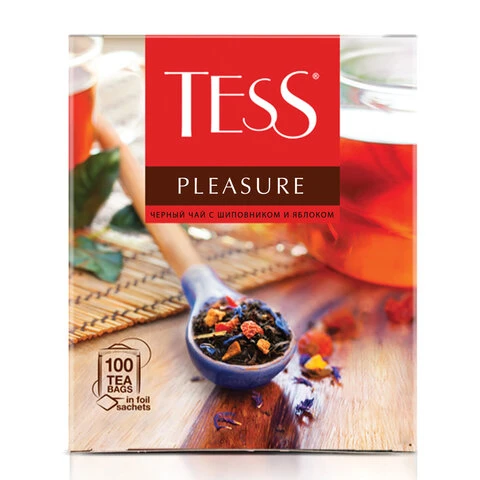 Чай TESS (Тесс) "Pleasure", черный с шиповником и яблоком, 100