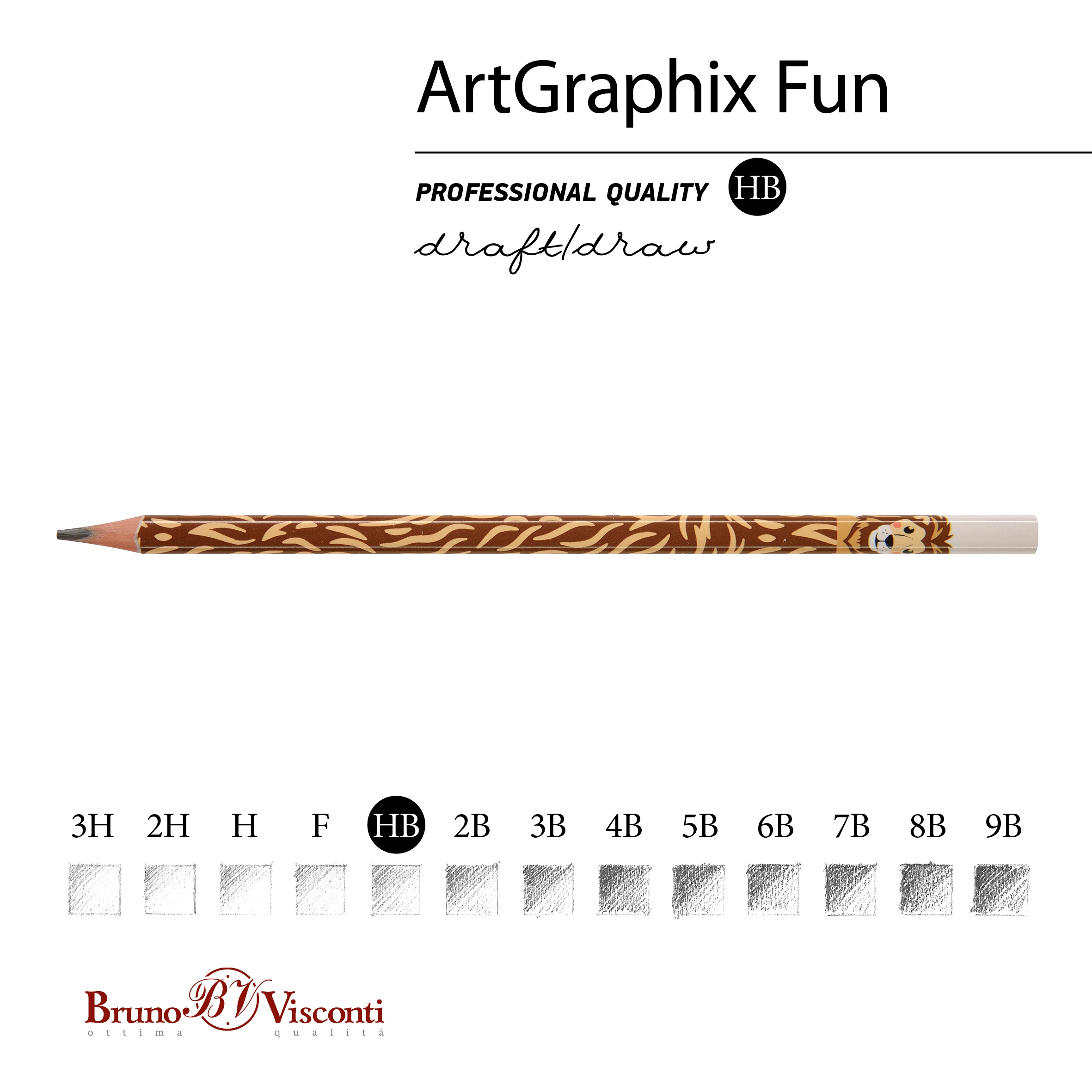 КАРАНДАШ ЧЕРНОГРАФИТОВЫЙ "ArtGraphix. Fun. Лев" НВ (пластиковый