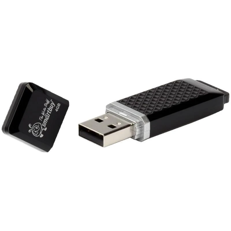 Память Smart Buy "Quartz"   4GB, USB 2.0 Flash Drive, черный.