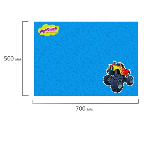 Клеёнка настольная для занятий творчеством ЮНЛАНДИЯ, с рисунком, 50х70см, ПВХ,