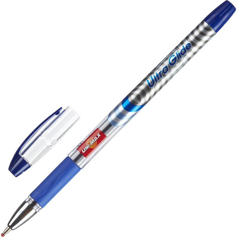 Ручка шариковая Unimax Ultra Glide 1мм син, масл, неавт, фольга