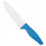 Нож керамический, белое лезвие с защитным элементом (15см), рукоятка синяя