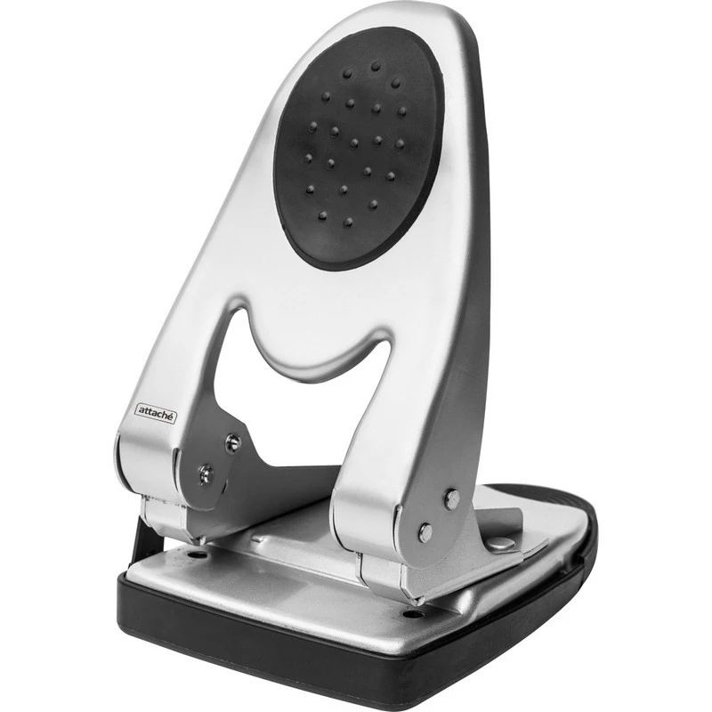 Дырокол ATTACHE 6760 до 60л., металл.,с лин.,с рез.вставкой,серебр. штр. Дырокол ATTACHE 6760 до 60л., металл.,с лин.,с рез.вставкой,серебр. штр.