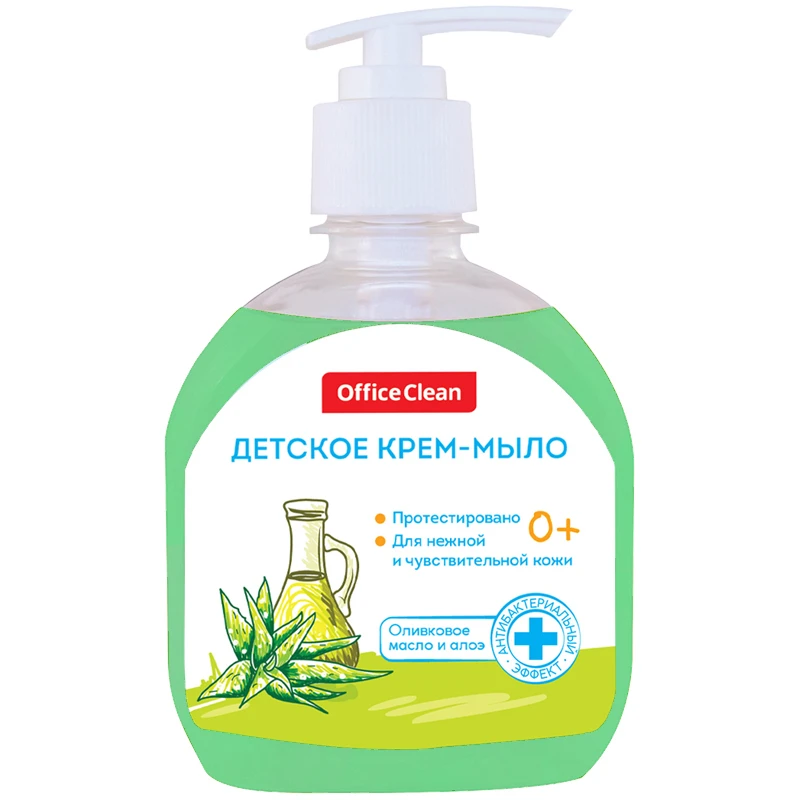 Мыло-крем жидкое OfficeClean "Детское", "Оливковое масло и Мыло-крем жидкое OfficeClean "Детское", "Оливковое масло и