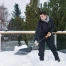Лопата снегоуборочная FISKARS, пластик, 38х35,5 см, высота 133 см, алюминиевая