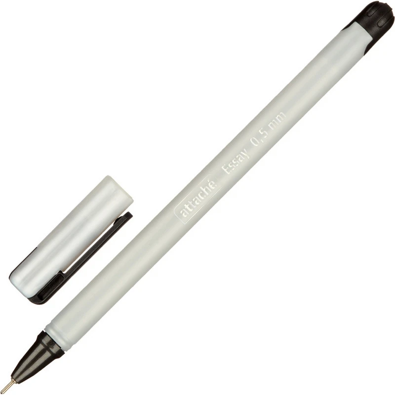 Ручка шариковая Attache Essay, 0,5мм, черный стерж., белый корпус