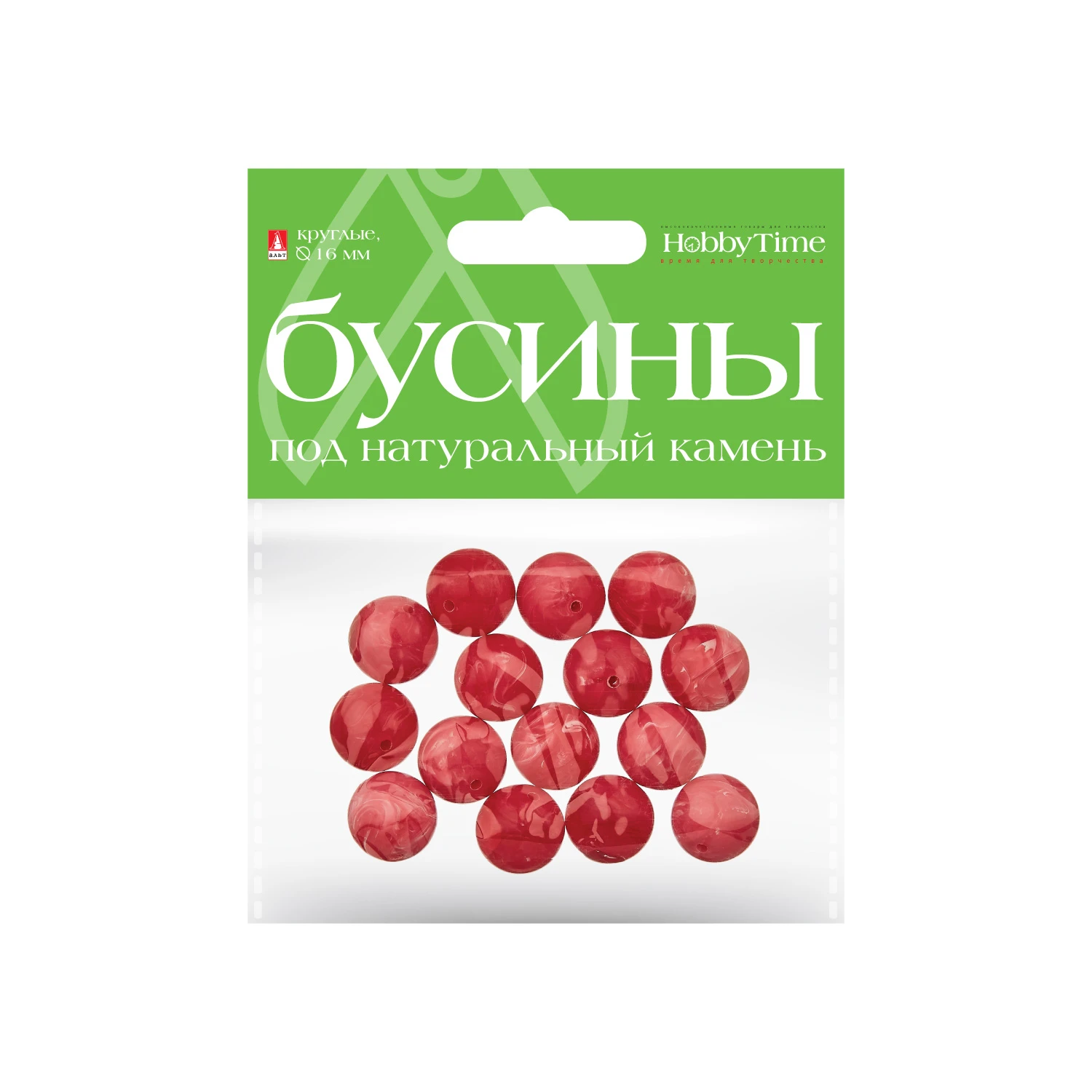 БУСИНЫ КРУГЛЫЕ ПОД НАТУРАЛЬНЫЙ КАМЕНЬ, ? 16 ММ, 6 ЦВ