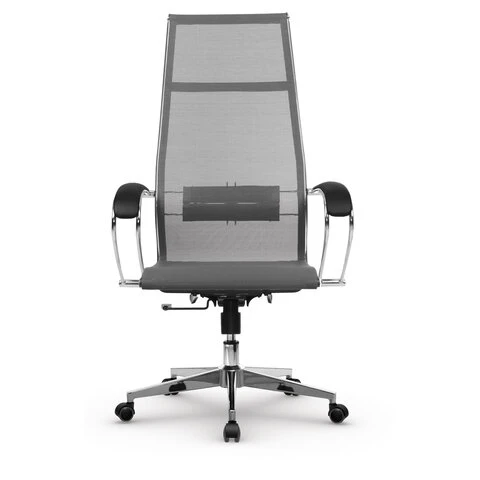 Кресло офисное МЕТТА "К-7" хром, прочная сетка, сиденье и спинка