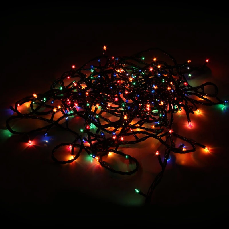Электрогирлянда 200 ламп типа Рис, 9 метров, многоцветная 56790