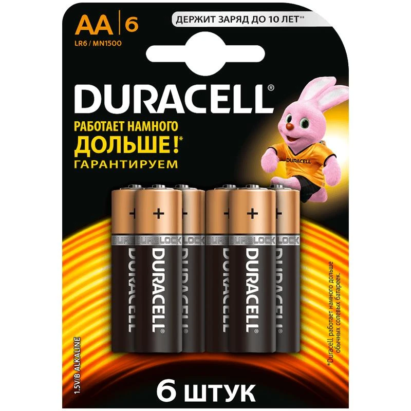 Батарейка Duracell Basic AA (LR06) 6BL 5000394107458 Батарейка Duracell Basic AA (LR06) 6BL 5000394107458