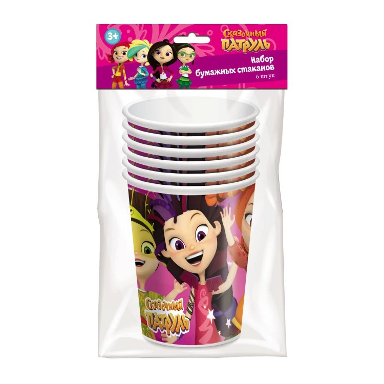 Сказочный патруль. Набор бумажных стаканов, 6 штук*200 мл.