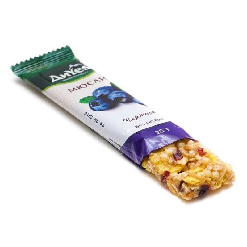 Батончик мюсли ДиYes черника без добавления сахара 25гр Батончик мюсли ДиYes черника без добавления сахара 25гр