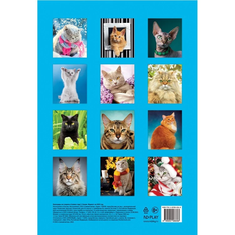 Календарь на спирали "Символ года 2. Кошки. Маркет" на 2023 год