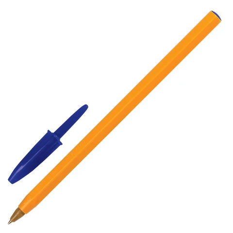 Ручка шариковая BIC "Orange", СИНЯЯ, корпус оранжевый, узел 0,8 мм,