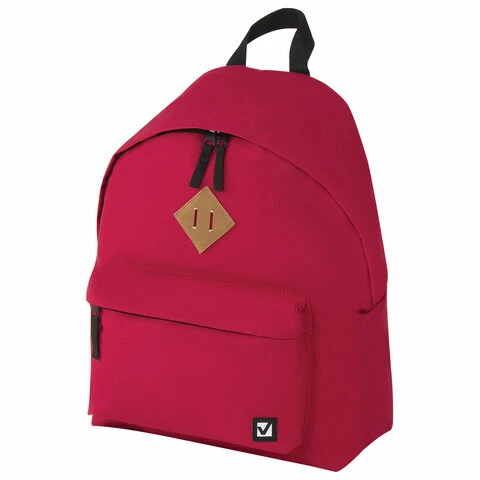 Рюкзак BRAUBERG, универсальный, сити-формат, один тон, красный, 20 литров