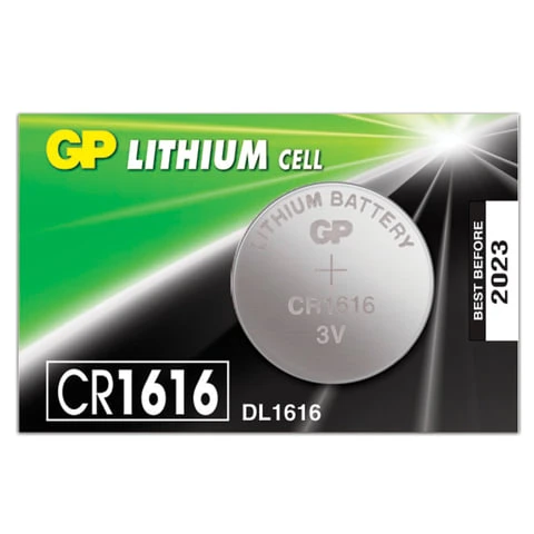 Батарейка GP Lithium, CR1616, литиевая, 1 шт., в блистере (отрывной блок),