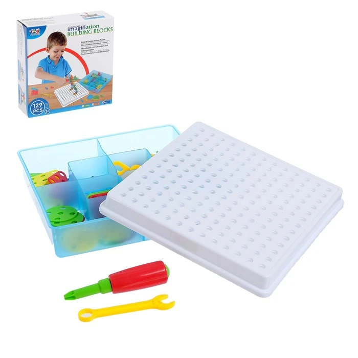 Конструктор с болтовым соединением «Забавные фигуры», с отвёрткой и ключом, 129