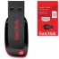 Флеш-диск 32 GB, SANDISK Cruzer Blade, USB 2.0, черный/красный, SDCZ50-032G-B35