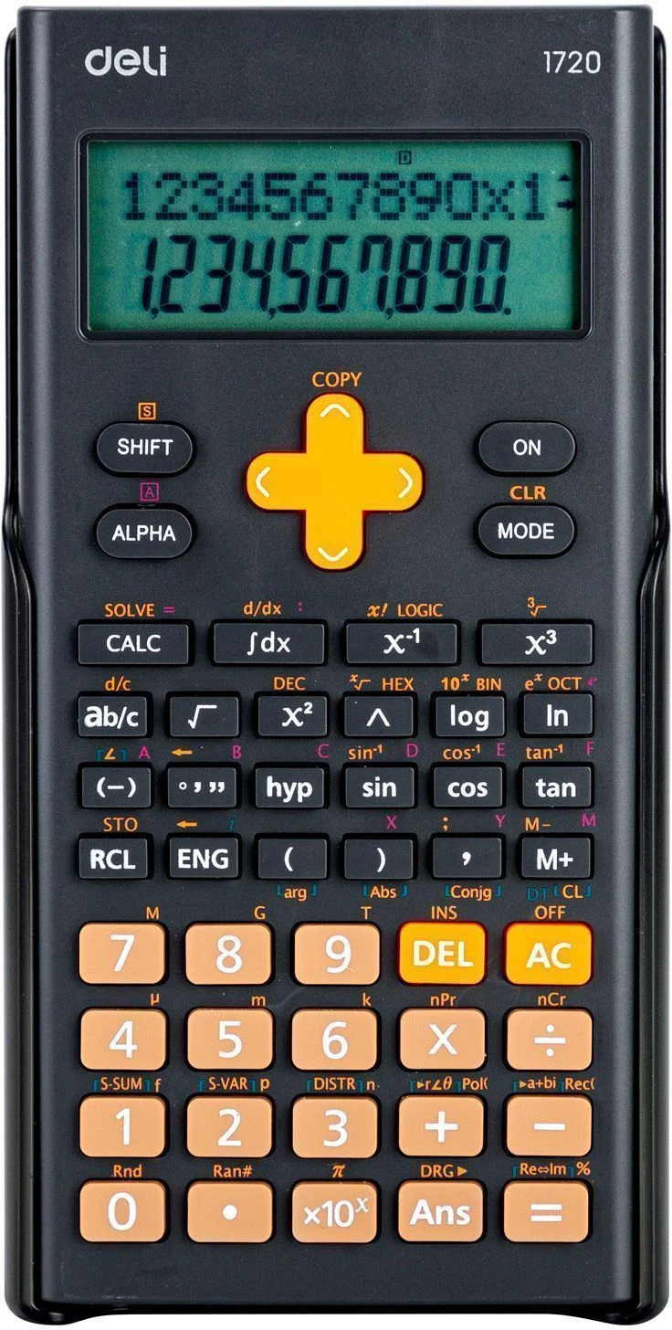Калькулятор DELI E1720-black 12 разр. научный черн. 300 функций