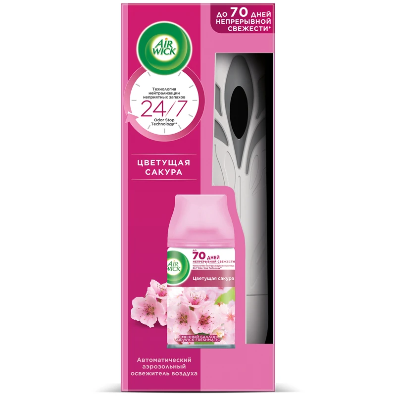 Комплект освежитель воздуха авт. и смен. блок Airwick Freshmatic "Pure.