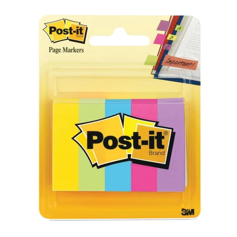 Закладки клейкие POST-IT Professional, бумажные, 12,7 мм, 5 цветов х 100 шт.,