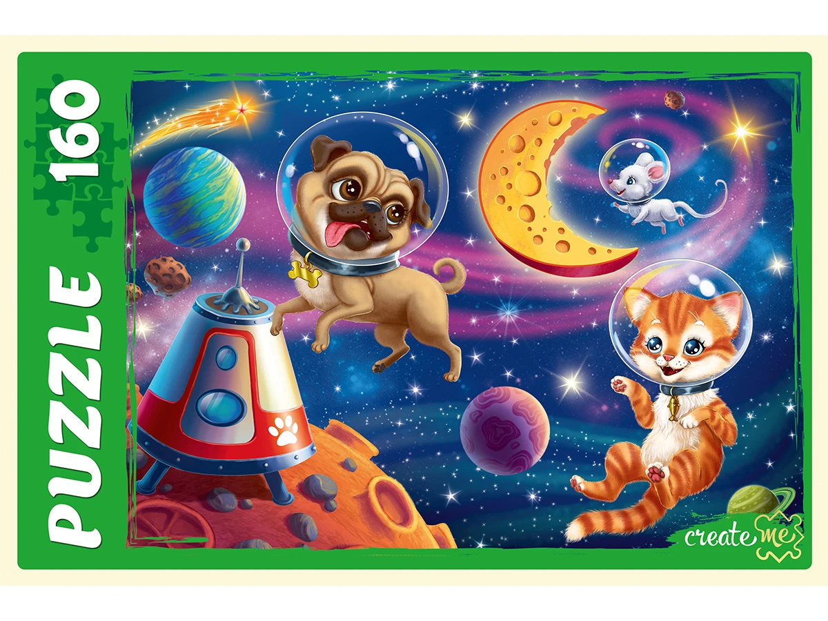 ПАЗЛЫ 160 элементов. ЖИВОТНЫЕ В КОСМОСЕ (Арт. П160-5267)
