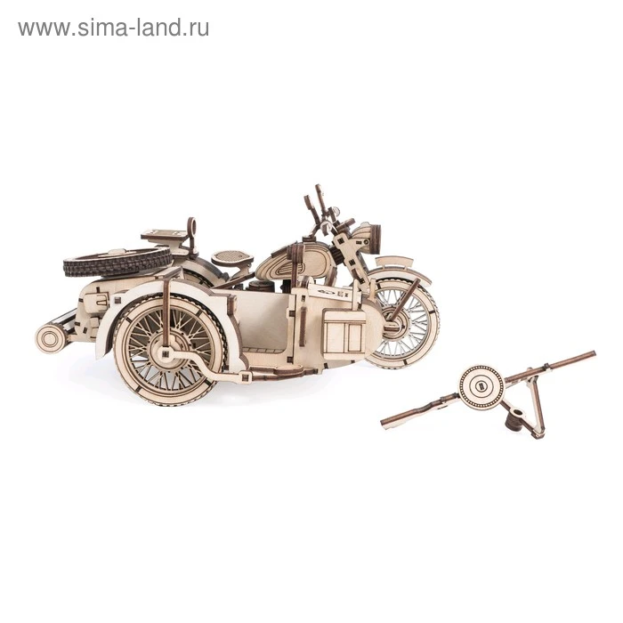 Деревянный конструктор «Мотоцикл с коляской «Уран»