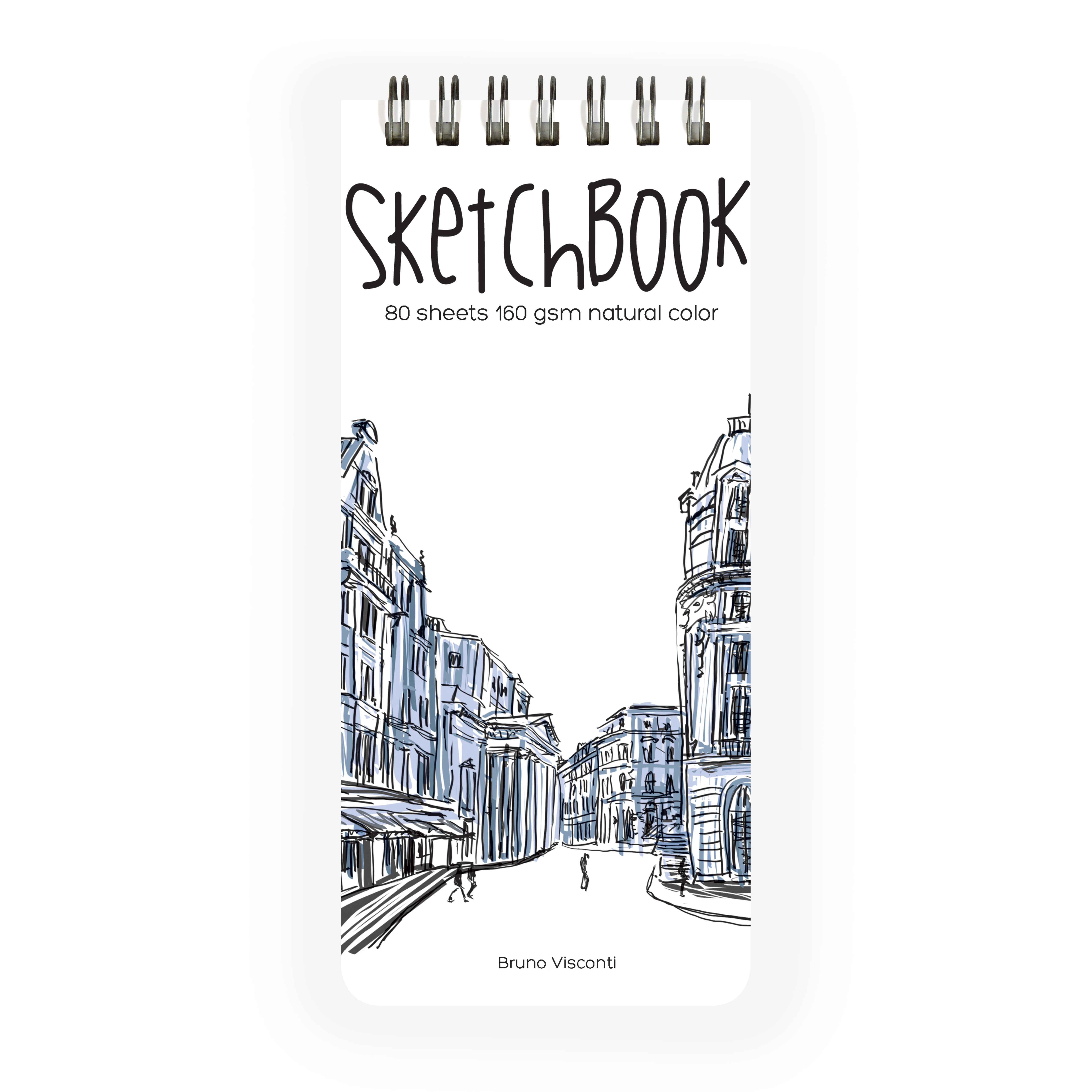 SKETCHBOOK BV, 105Х220 мм, 80 Л.160 ГР. НА ГРЕБНЕ (6 ВИДОВ)