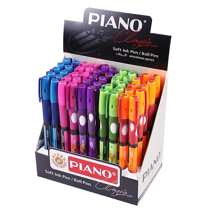 Ручка шариковая синяя на масляной основе "Piano" корпус цветной для