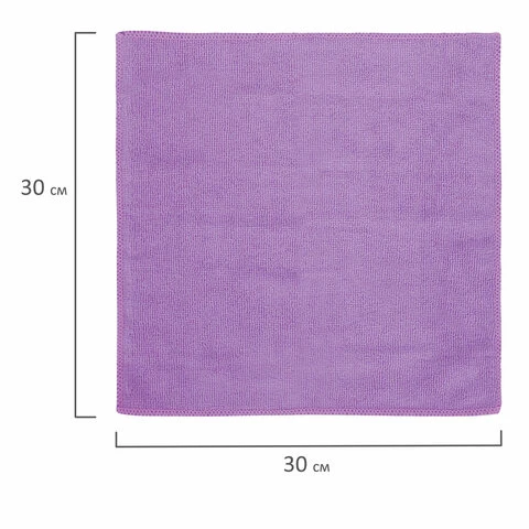 Салфетка универсальная, плотная микрофибра, 30х30 см, фиолетовая, ЛЮБАША