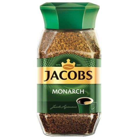 Кофе растворимый JACOBS "Monarch", сублимированный, 190 г, стеклянная