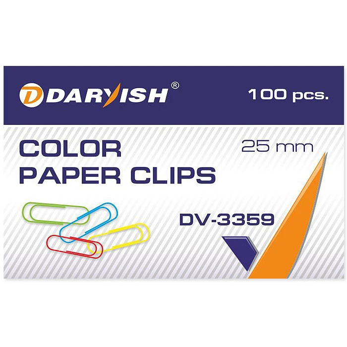 Скрепки 25мм "Darvish" цветные 100шт/уп
