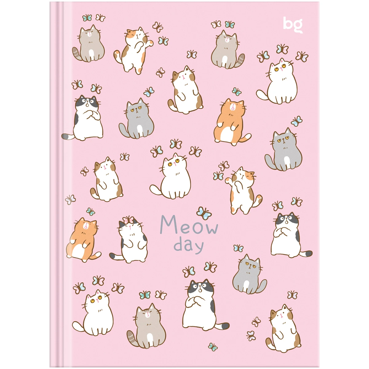 Бизнес-блокнот А6, 80л., BG "Meow day", глянцевая ламинация