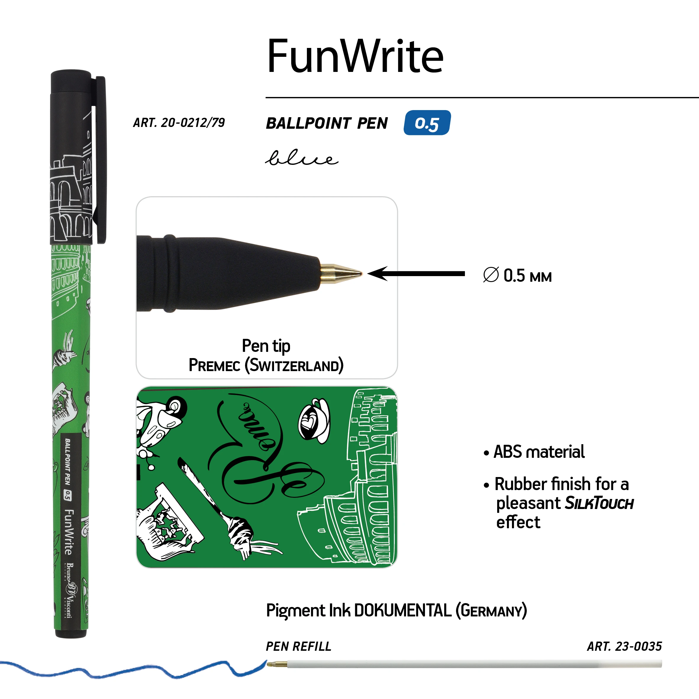 РУЧКА "FunWrite. Романтическое путешествие. Рим" ШАРИКОВАЯ 0.5 ММ,