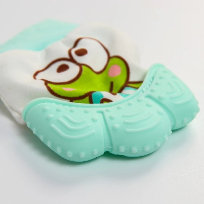 Прорезыватель рукавичка «Лягушонок», цвет зелёный