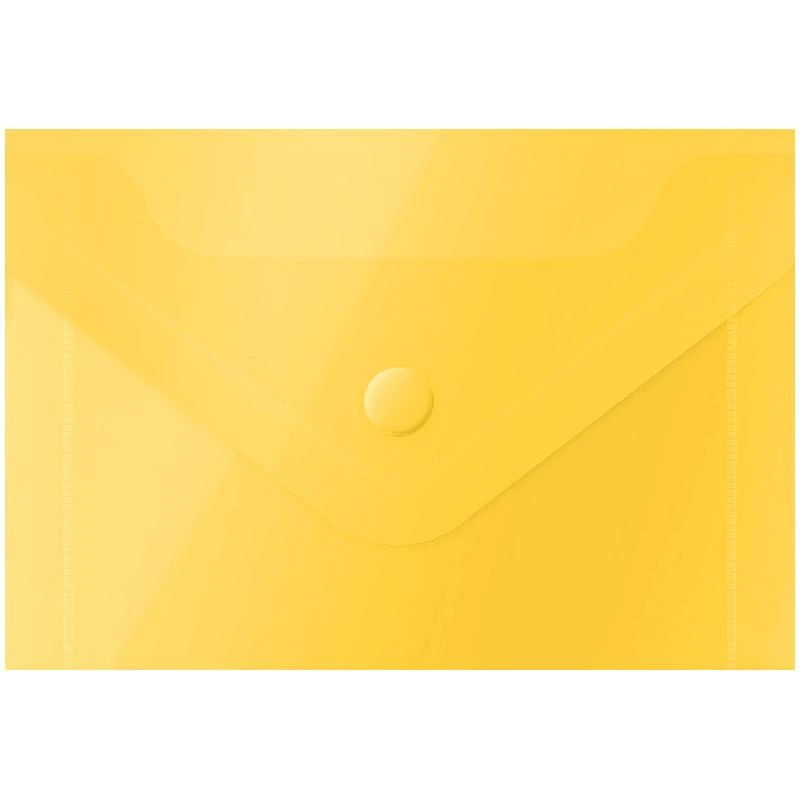 Папка-конверт на кнопке OfficeSpace, А7 (74*105мм), 150мкм, желтая. 281230