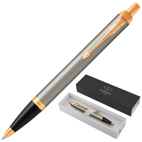 Ручка шариковая PARKER "IM Core Brushed Metal GT", корпус серебристый