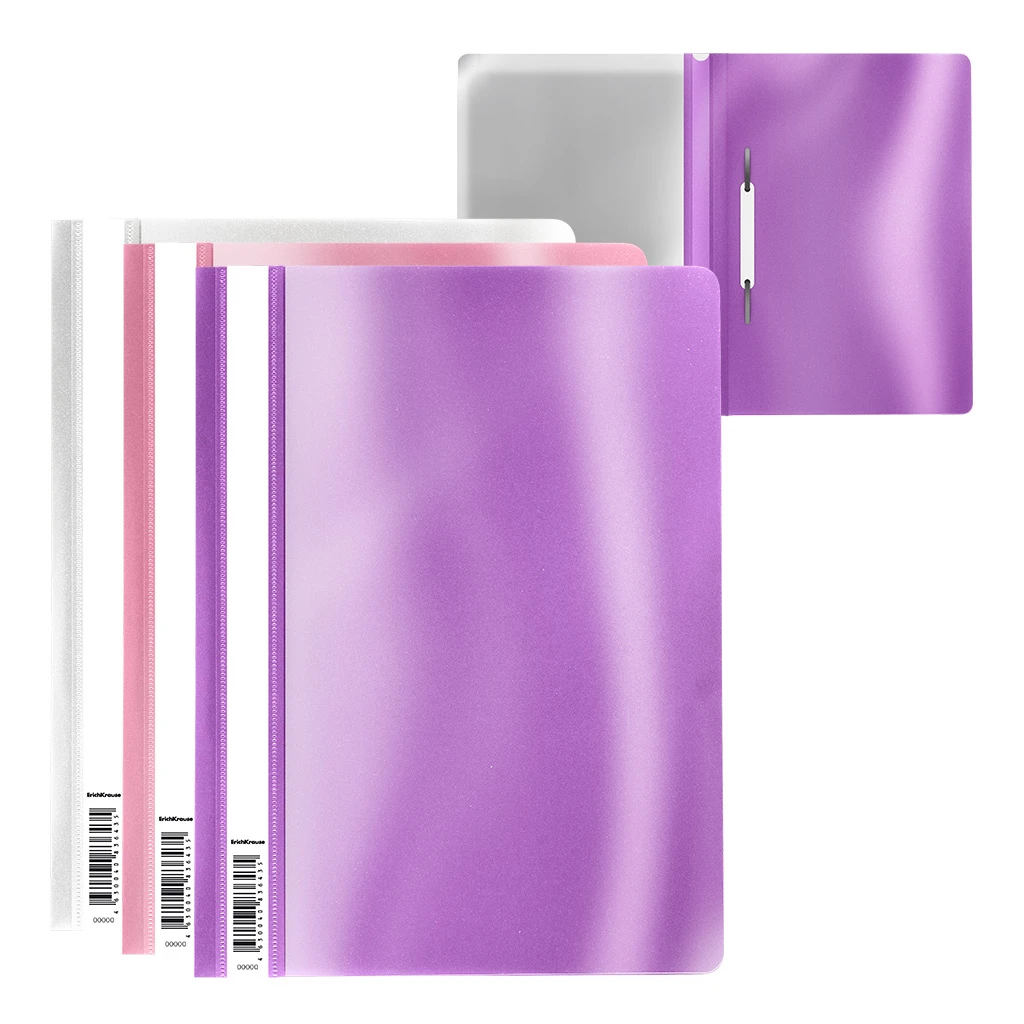 Папка-скоросшиватель пластиковая ErichKrause® Glossy Candy, A4, ассорти (в