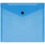 Папка-конверт на кнопке СТАММ, А5+, 150мкм, прозрачная, синяя