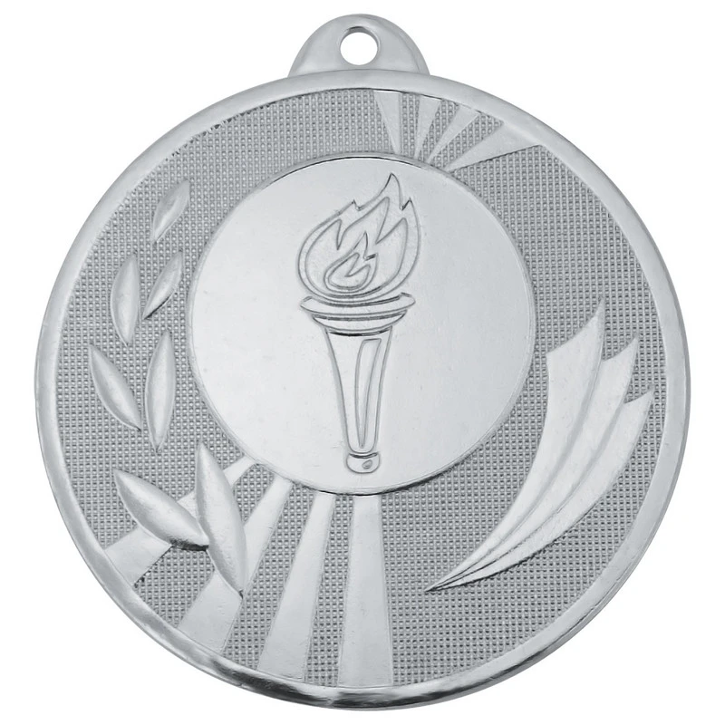 Медаль факел 50 мм серебро DC#MK285b-S