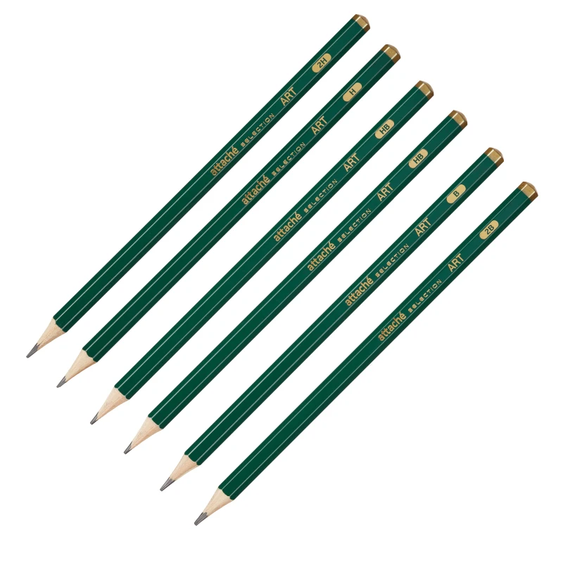 Набор чернографитных карандашей Attache Selection Art,2xHB,H,B,2H,2B,6шт/уп