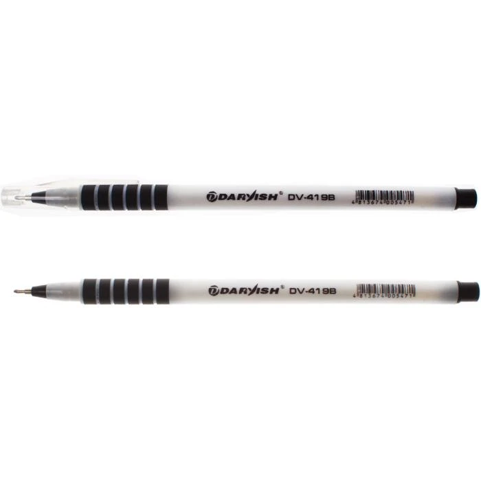 Ручка шариковая черная на масляной основе "Darvish" корпус белый с