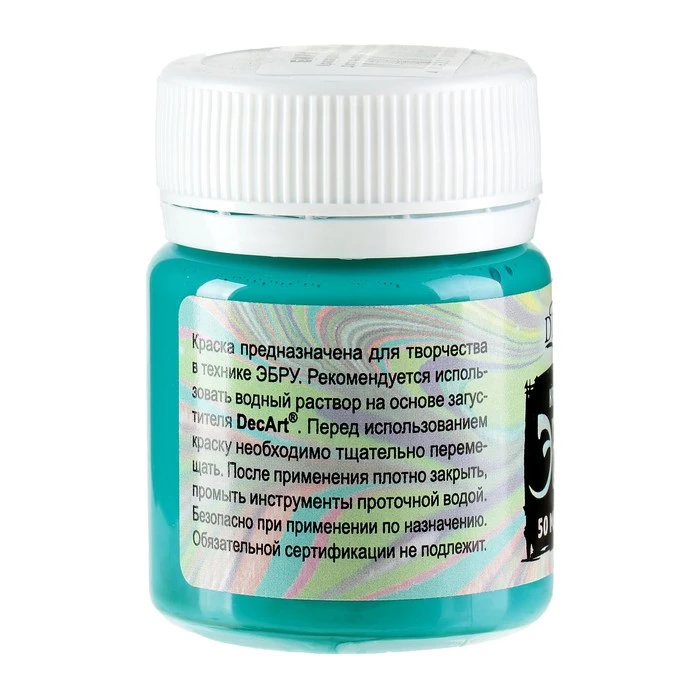 Краска для эбру DecArt, 50 мл, бирюзовая