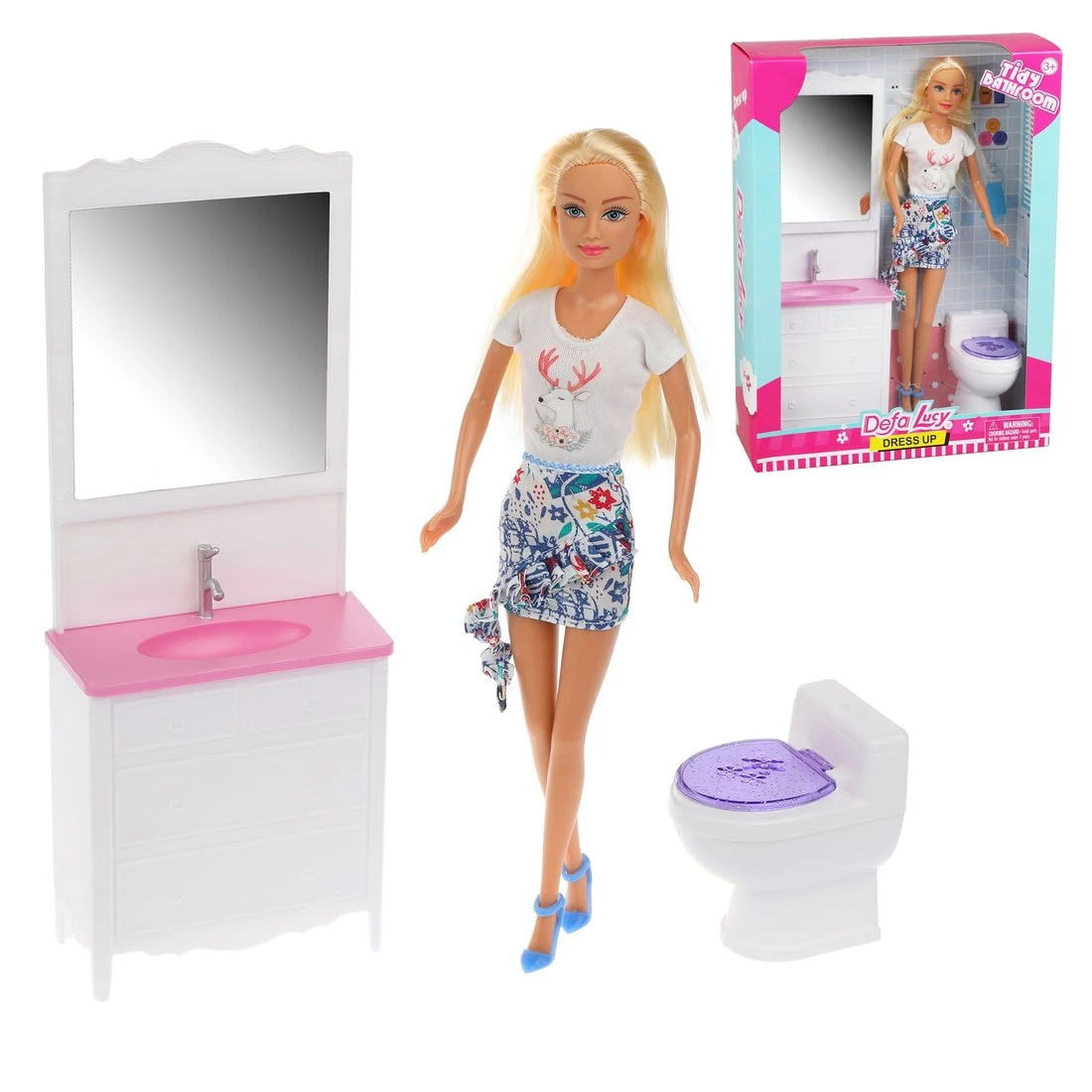 Игровой набор Defa Luсy "Ванная", в комплекте предметов 3 шт. 8449a